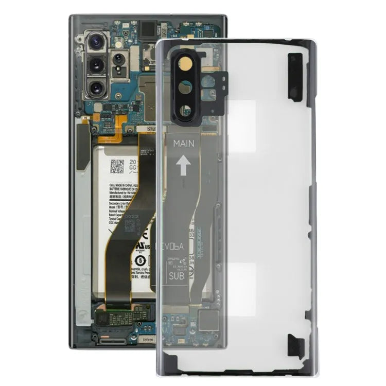 Transparante batterij-achterkant met cameralensframe voor Samsung Galaxy Note 10+ N975 N9750