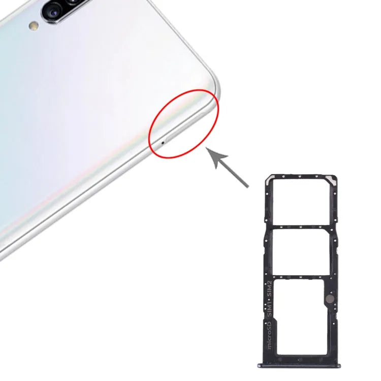 SIM-kaartlade met Micro SD-houder voor Samsung Galaxy A30s (zwart)