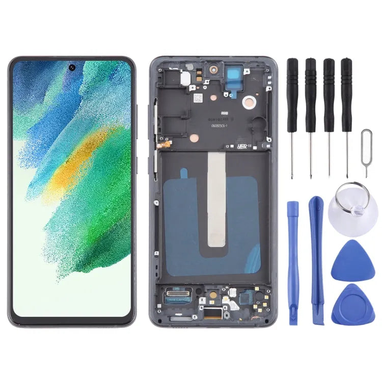 OLED LCD-scherm digitizer met frame voor Samsung Galaxy S21 FE 5G SM-G990B 6,43 inch (zwart)