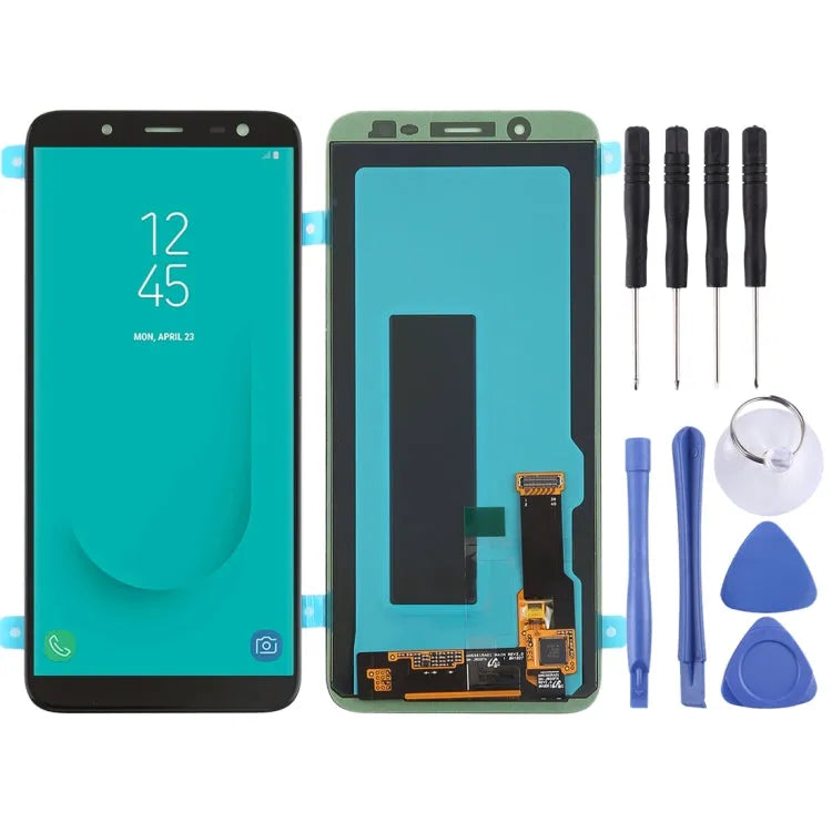 Originele Super AMOLED LCD-schermdigitizer voor Samsung Galaxy J6 2018 (zwart)
