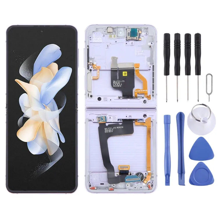 Origineel LCD-scherm met digitizer en frame voor Samsung Galaxy Z Flip4 SM-F721 (paars)