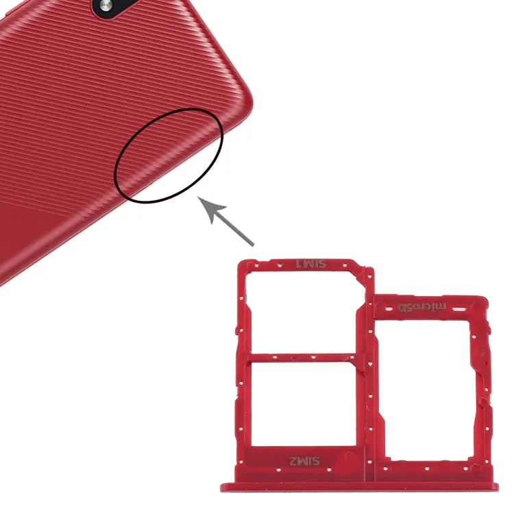 SIM-kaartlade en micro-SD-houder voor Samsung Galaxy A01 Core SM-A013 (rood)