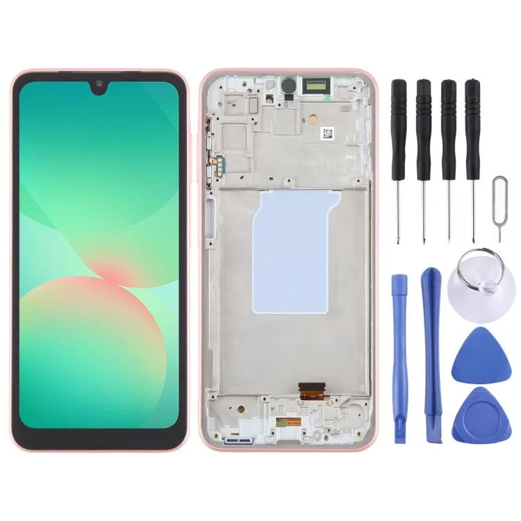 OLED LCD-schermdigitizer met frame voor Samsung Galaxy A26 SM-A266B 6,46 inch (roze)