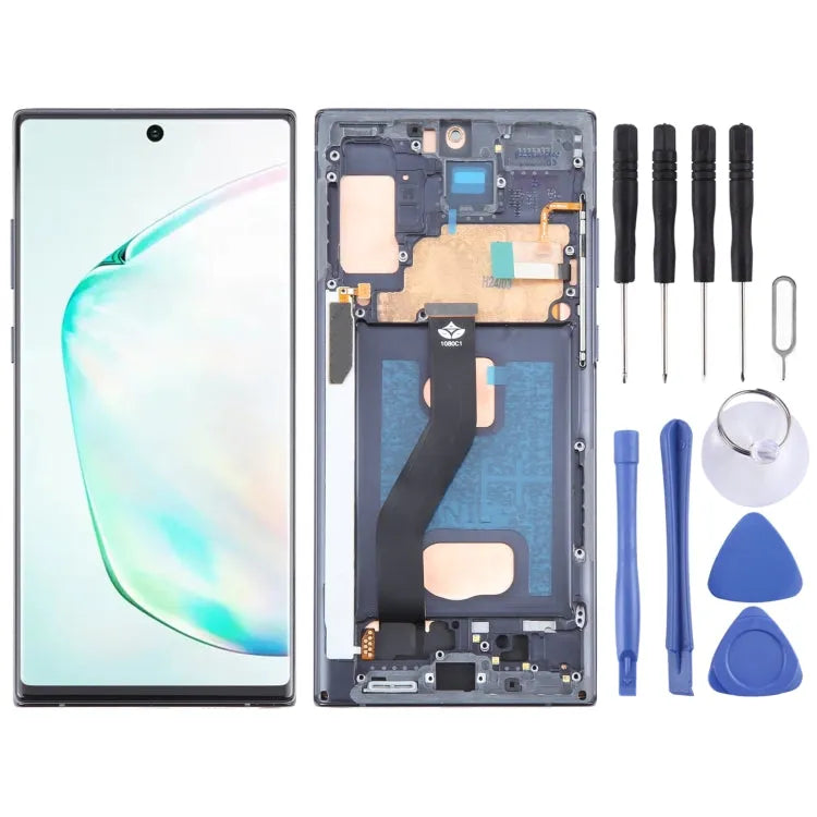 TFT LCD-scherm + digitizer met frame voor Samsung Galaxy Note10+ SM-N975F zonder vingerafdruk (zwart)