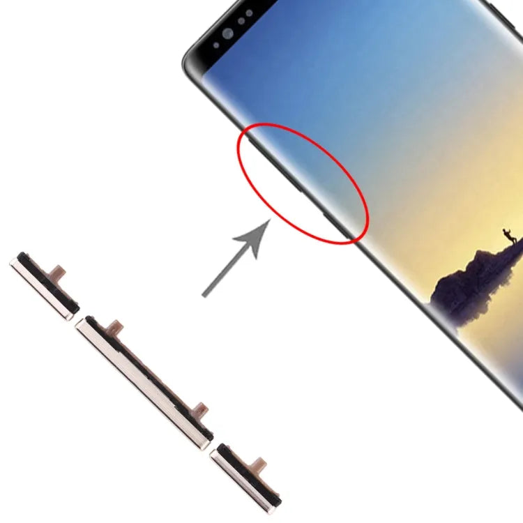 Set zijtoetsen voor Samsung Galaxy Note 8, 10 stuks (goud)