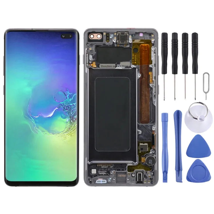Origineel Super AMOLED-scherm voor Samsung Galaxy S10+ met digitizer en frame (zwart)