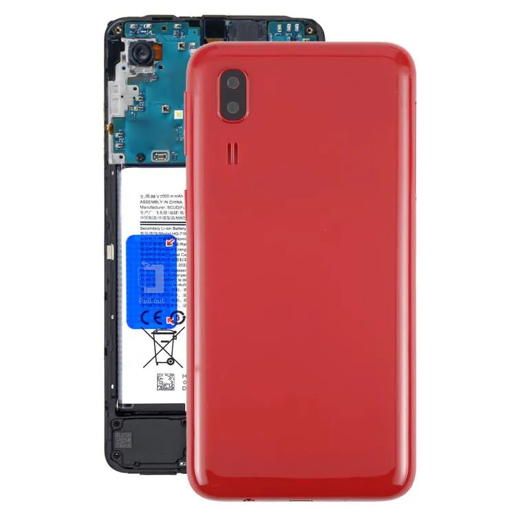 Batterijachterklep met cameralensframe voor Samsung Galaxy A2 Core SM-A260F (rood)