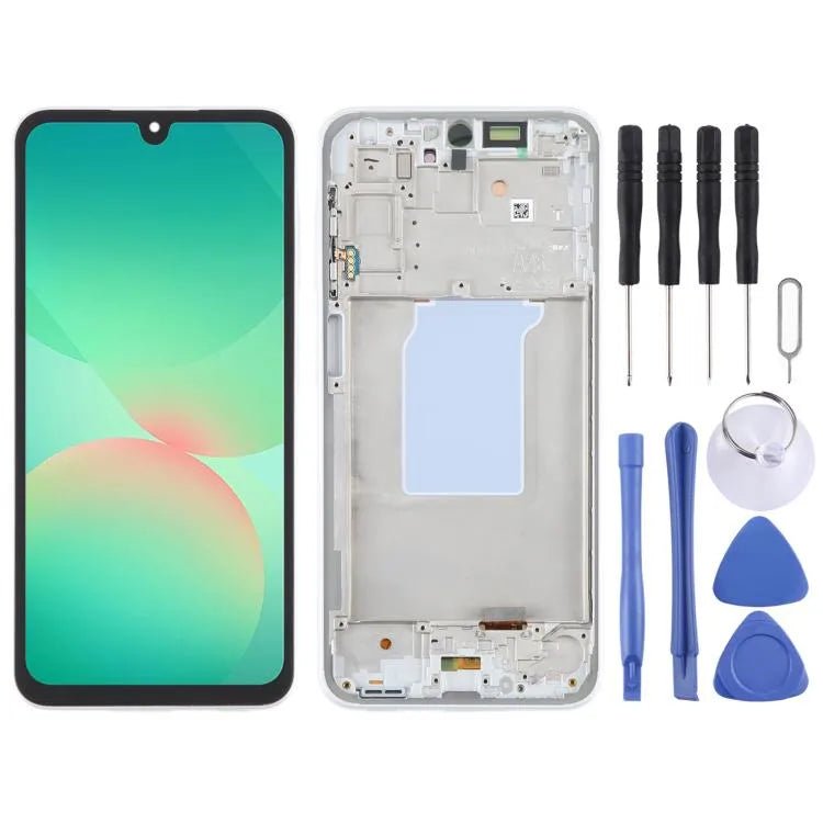 OLED LCD-schermdigitizer met frame voor Samsung Galaxy A26 SM-A266B 6,66 inch (wit)
