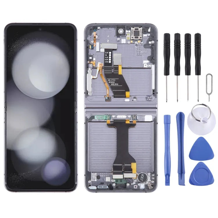 Originele LCD-schermdigitizer met frame voor Samsung Galaxy Z Flip5 SM-F731 (zwart)