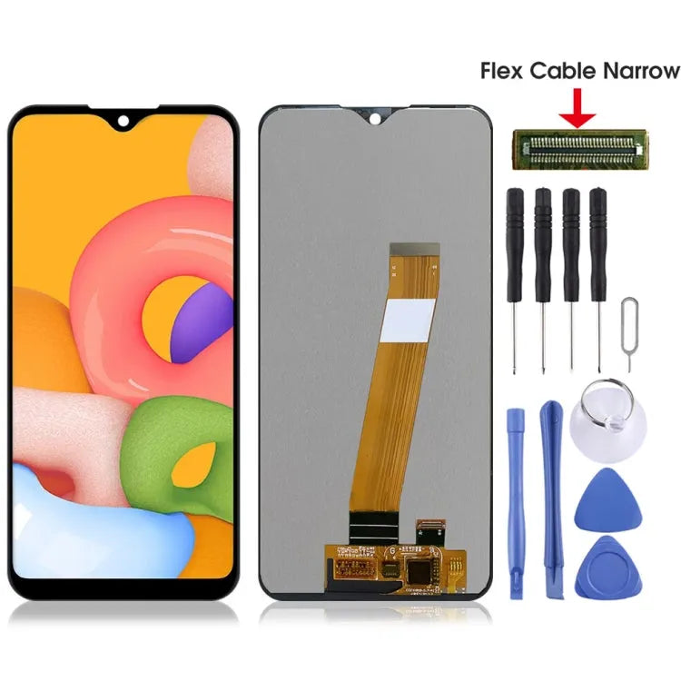 Origineel PLS TFT LCD-scherm voor Samsung Galaxy A01 SM-A015F (smalle flexkabel, zwart)