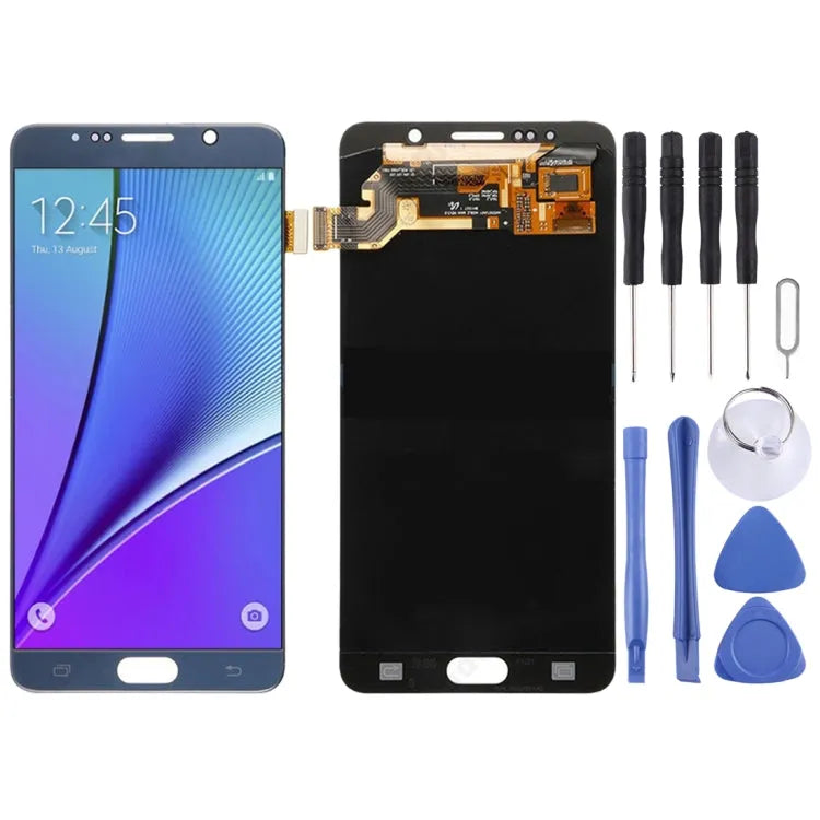 Origineel 5,7 inch LCD-scherm met digitizer voor Samsung Galaxy Note 5 N9200 N920I (blauw)