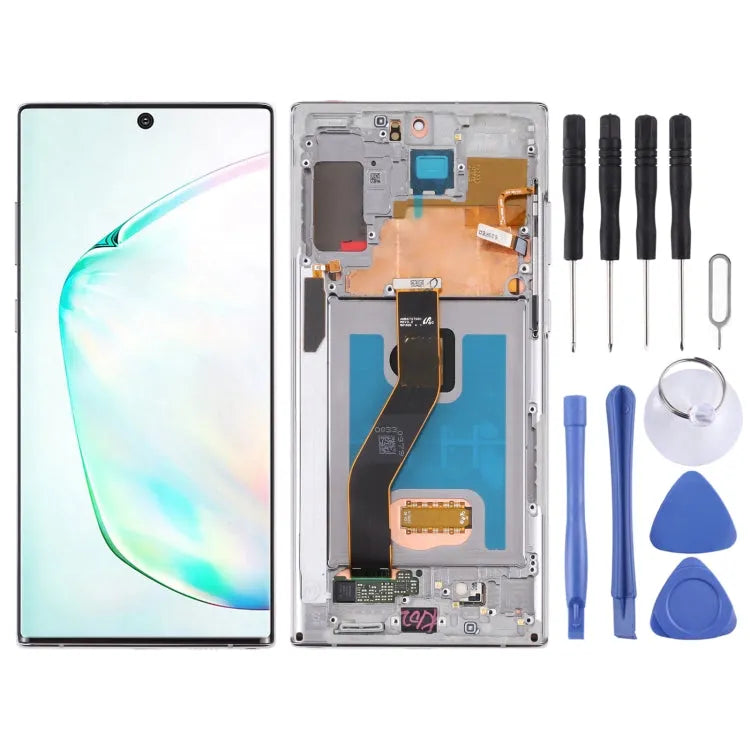 Origineel LCD-scherm met digitizer en frame voor Samsung Galaxy Note10+ SM-N975 SM-N976 (grijs)