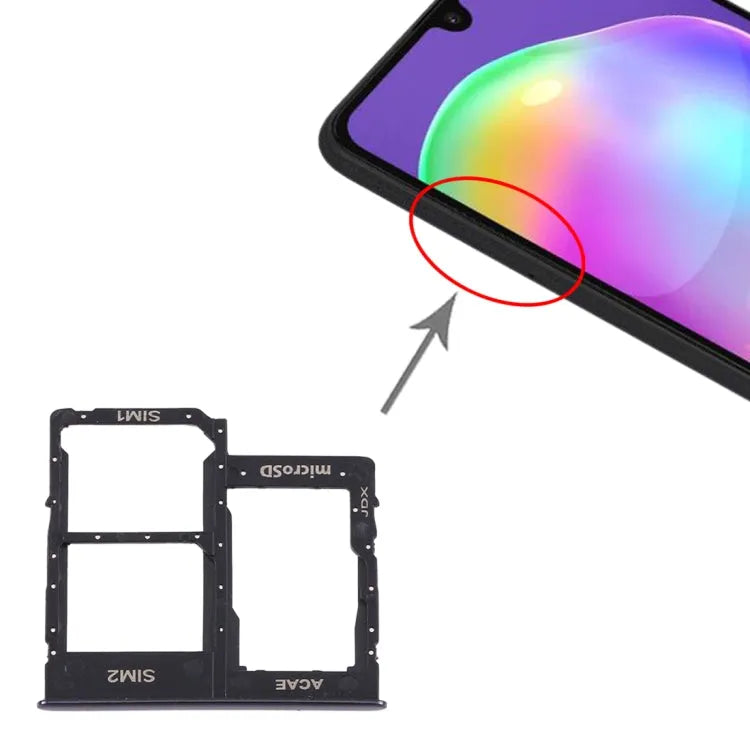 SIM en Micro SD-kaartlade voor Samsung Galaxy A31 A315 (zwart)