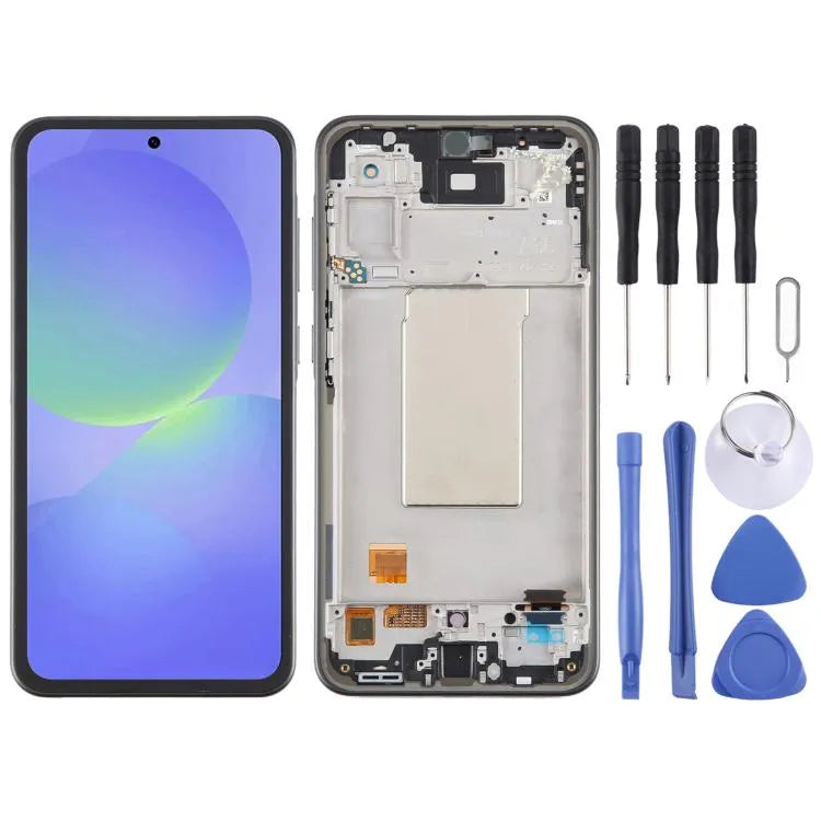 OLED LCD-schermdigitizer met frame voor Samsung Galaxy A36 SM-A366B 6,67 inch (grijs)