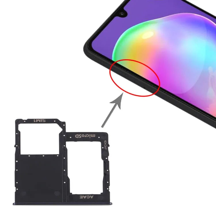SIM-kaartlade en Micro SD-kaartlade voor Samsung Galaxy A31 (zwart)