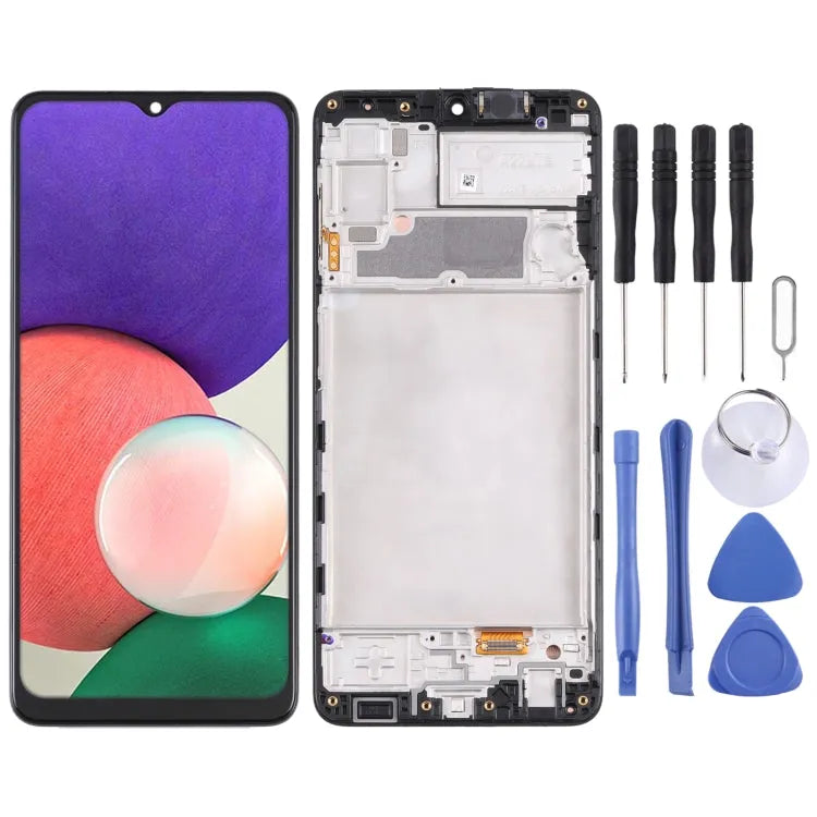 Originele Super AMOLED-schermassemblage met frame voor Samsung Galaxy A22 4G SM-A225F