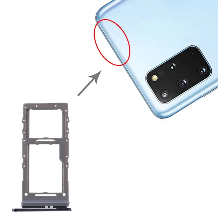 Simkaartlade en micro SD-kaartlade voor Samsung Galaxy S20+ en S20 Ultra (zwart)