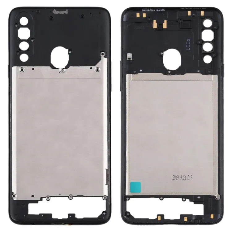 Middenframe bezelplaat voor Samsung Galaxy A20s (zwart)