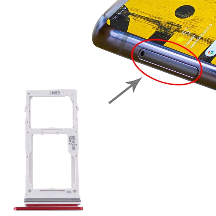 Simkaartlade en micro SD-kaartlade voor Samsung Galaxy Note 10 Lite SM-N770 (rood)