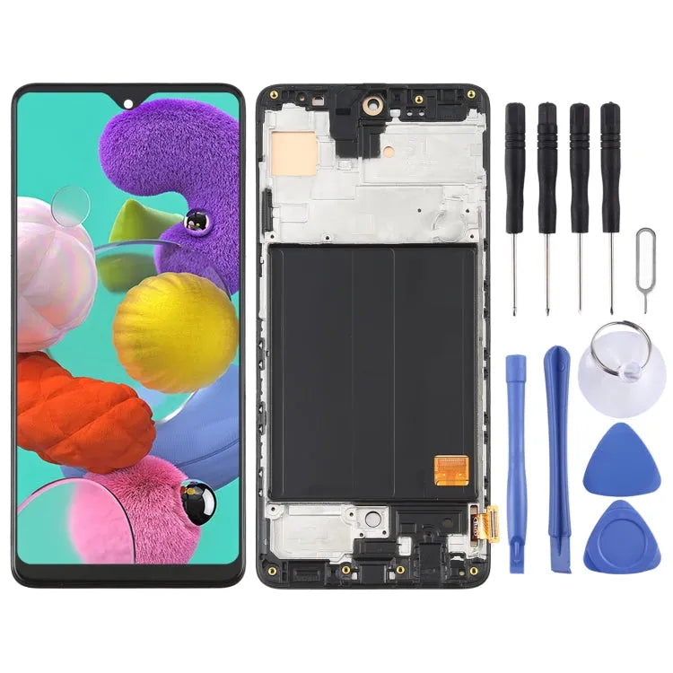 OLED LCD-scherm en digitizer met frame voor Samsung Galaxy A51 4G SM-A515 6,4 inch (zwart)