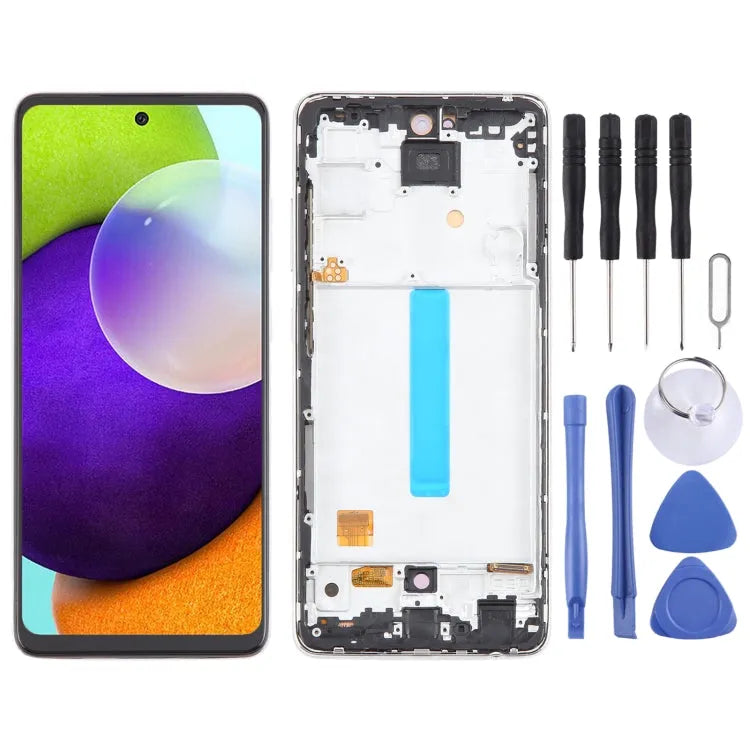 OLED LCD-scherm met digitizer en frame voor Samsung Galaxy A52 4G SM-A525 6,43 inch (wit)