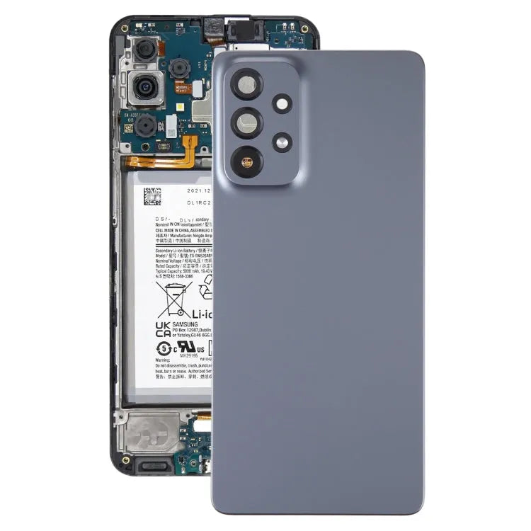 Originele batterij-achterklep met cameralens-frame voor Samsung Galaxy A73 5G SM-A736B (zwart)