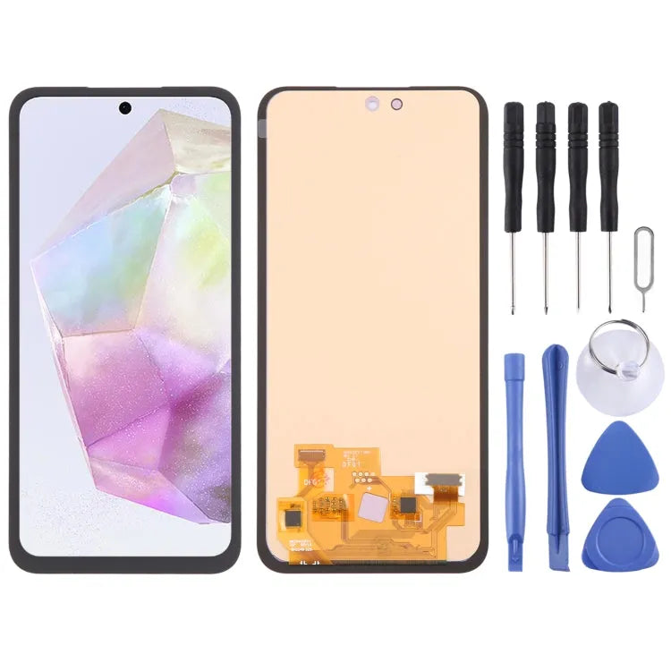 OLED LCD-schermdigitizer met frame voor Samsung Galaxy A55 SM-A556B 6,43 inch (donkerblauw)