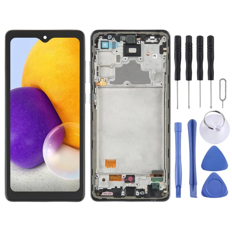 OLED LCD-schermdigitizer met frame voor Samsung Galaxy A72 SM-A725 (zwart)