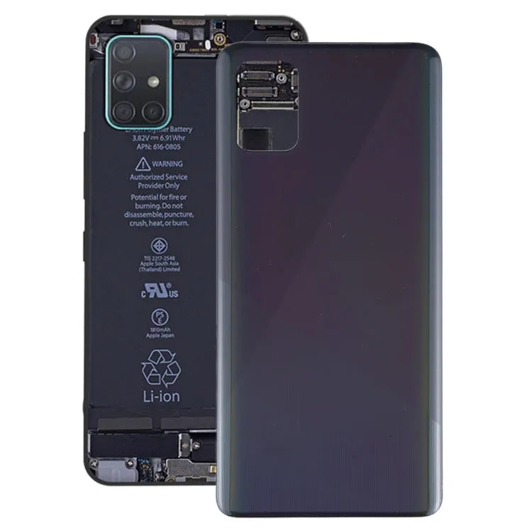 Achterklep batterijdeksel voor Samsung Galaxy A51 SM-A515F (zwart)