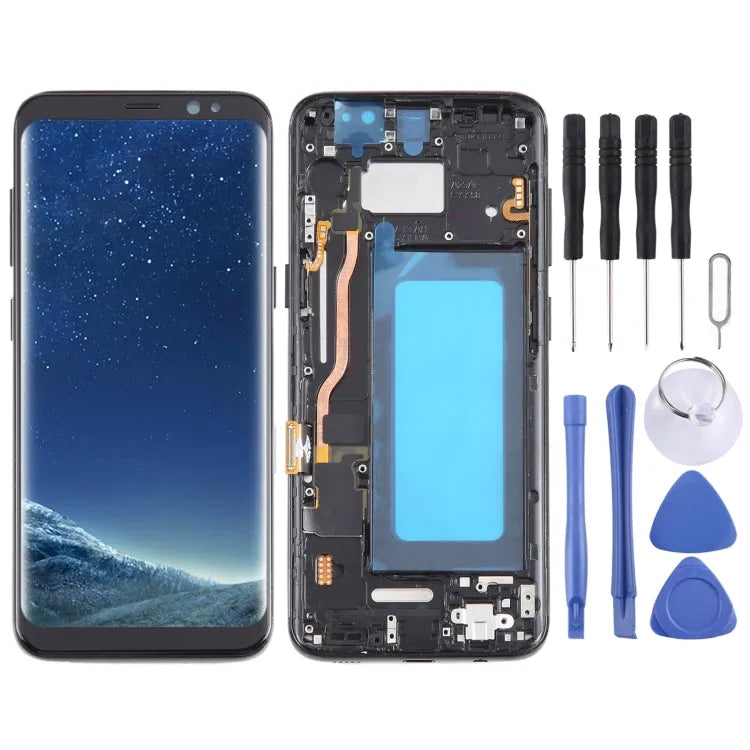 TFT LCD-scherm digitizer met frame voor Samsung Galaxy S8 SM-G950 (zwart)