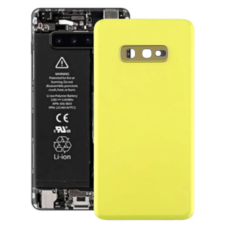 Achterklep met cameralensframe voor Samsung Galaxy S10e (geel)