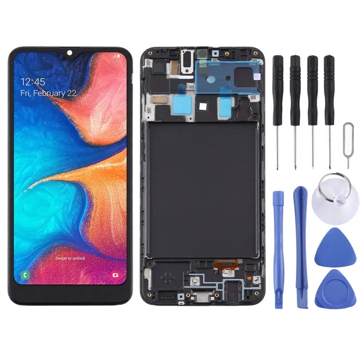 TFT LCD-scherm digitizer met frame voor Samsung Galaxy A20 SM-A205F (EU-versie, zwart)