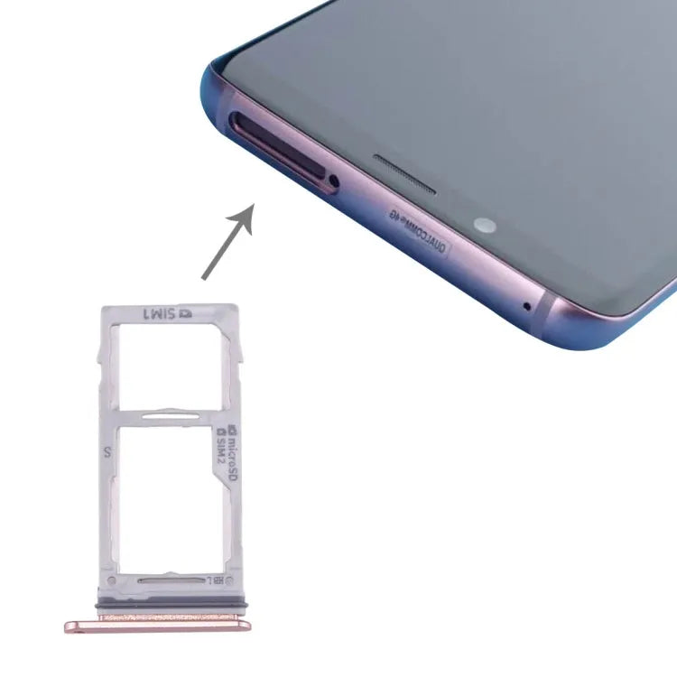 Sim- en Micro SD-kaartlade voor Samsung Galaxy S9 en S9+ (roségoud)