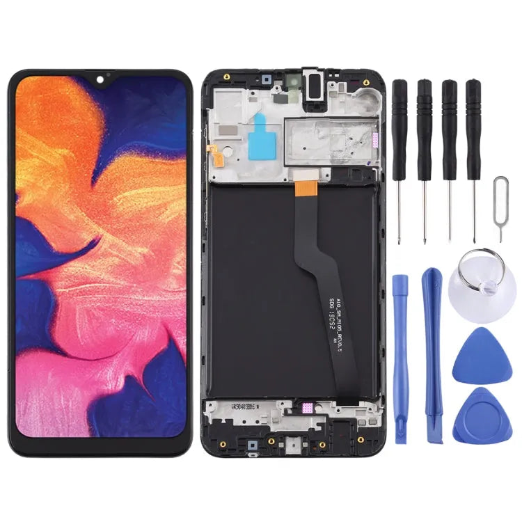 OEM LCD-scherm met digitizer en frame voor Samsung Galaxy A10 SM-A105F (zwart)