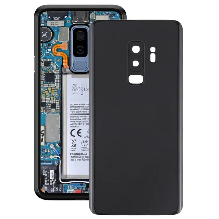 Achterklep met cameralensframe voor Samsung Galaxy S9+ (zwart)