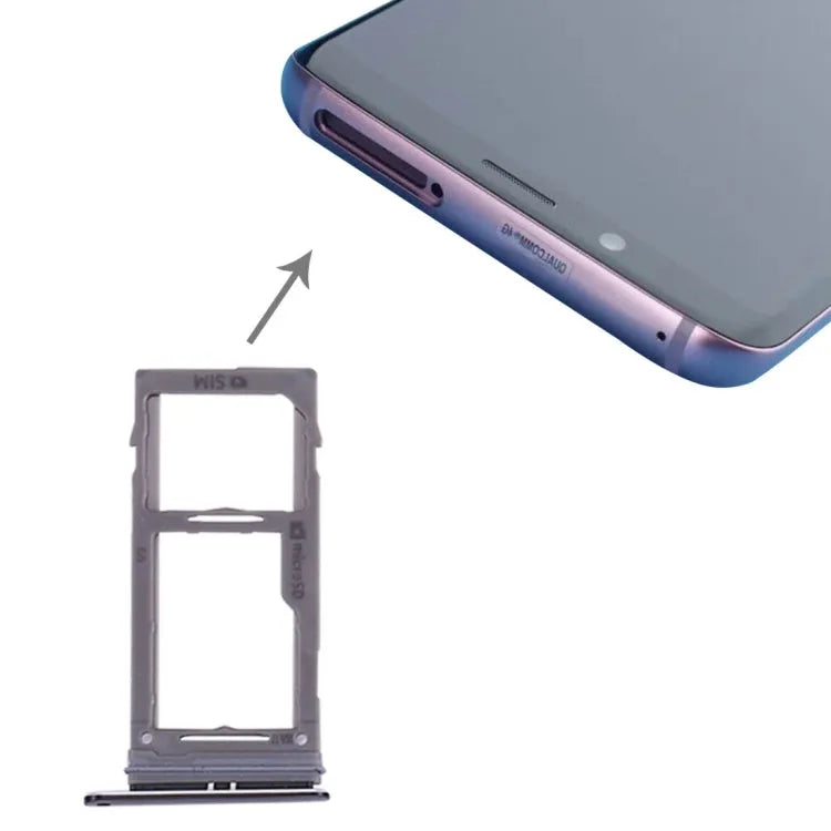 SIM- en Micro SD-kaartlade voor Samsung Galaxy S9 en S9+ (zwart)