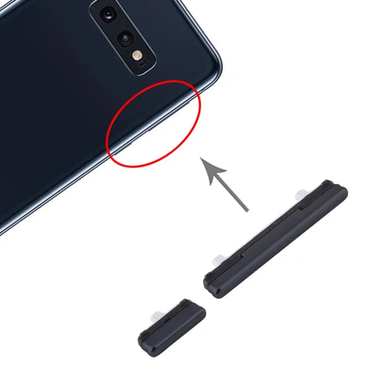 Power-knop en volumeknop-set voor Samsung Galaxy S10e (zwart)