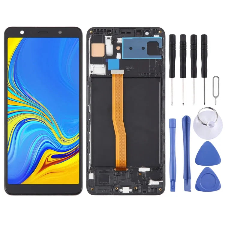 TFT LCD-scherm met frame voor Samsung Galaxy A7 (2018) SM-A750F (zwart)