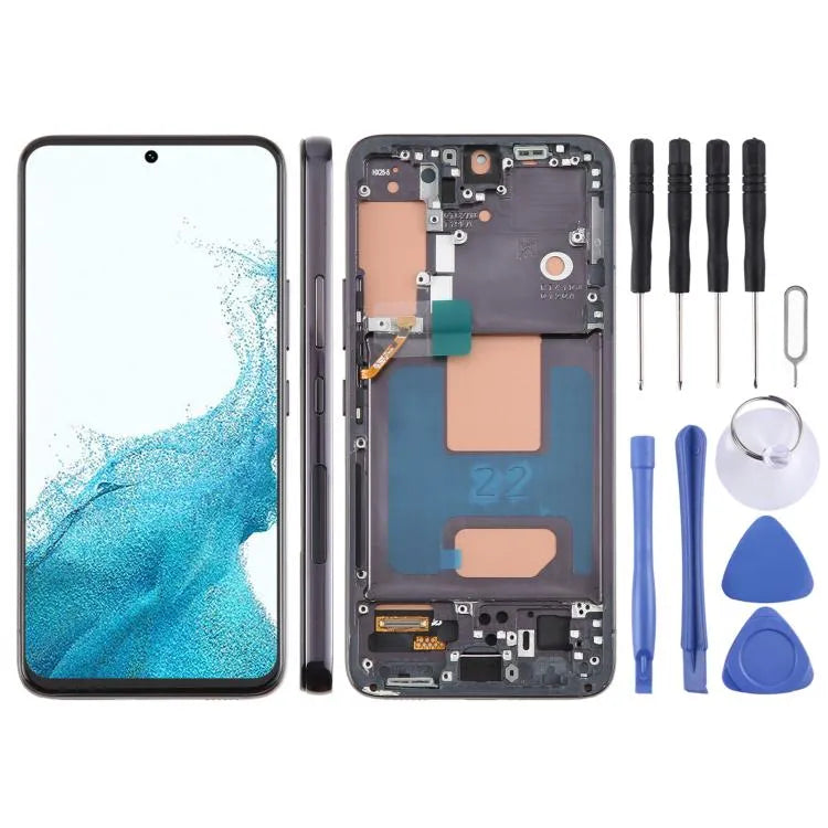 TFT LCD-schermdigitizer inclusief frame voor Samsung Galaxy S22 SM-S901B 6,1 inch (zwart, zonder vingerafdrukherkenning)