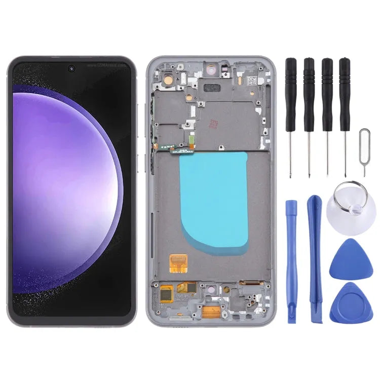 OLED LCD-schermdigitizer inclusief frame voor Samsung Galaxy S23 FE SM-S711B 6,4 inch (zwart)