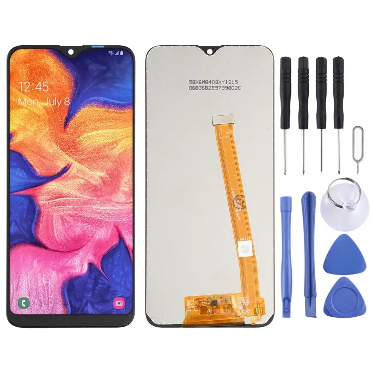 Originele PLS TFT LCD-scherm met digitizer volledige montage voor Samsung Galaxy A10e (zwart)