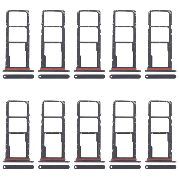 Originele SIM-kaarthouder en Micro SD-kaarthouder 10 stuks voor Samsung Galaxy A07 4G SM-A075F (zwart)