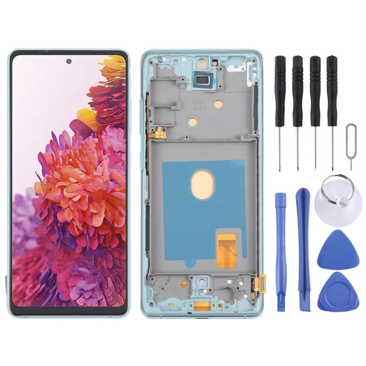 OLED LCD-schermdigitizer met frame voor Samsung Galaxy S20 FE SM-G780F 6,43 inch (groen)