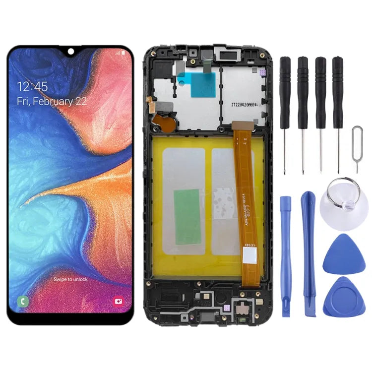 Origineel LCD-schermdigitizer met frame voor Samsung Galaxy A20e SM-A202