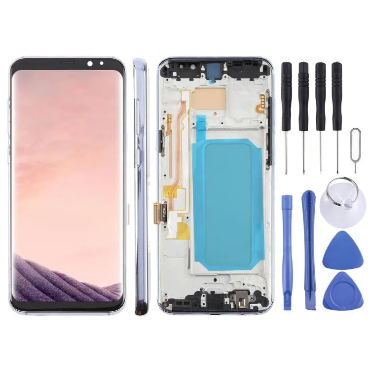 TFT LCD-schermdigitizer met frame voor Samsung Galaxy S8+ SM-G955F 6,18 inch (paars)