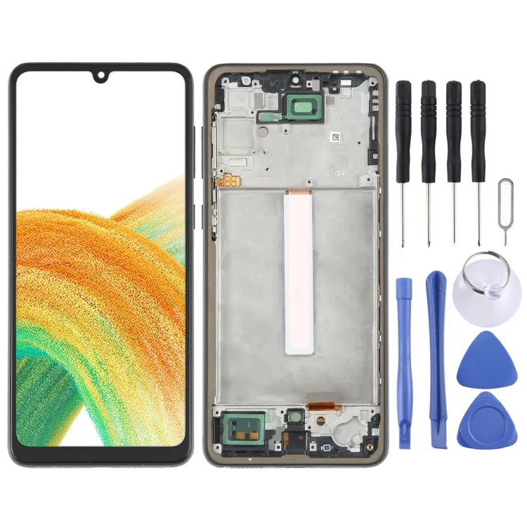 OLED LCD-schermdigitizer met frame voor Samsung Galaxy A33 5G SM-A336 6,36 inch (zwart)