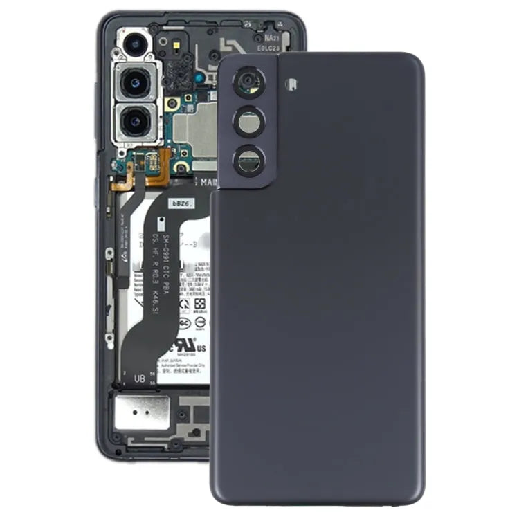 Batterijachterklep met cameralensframe voor Samsung Galaxy S21 5G (zwart)