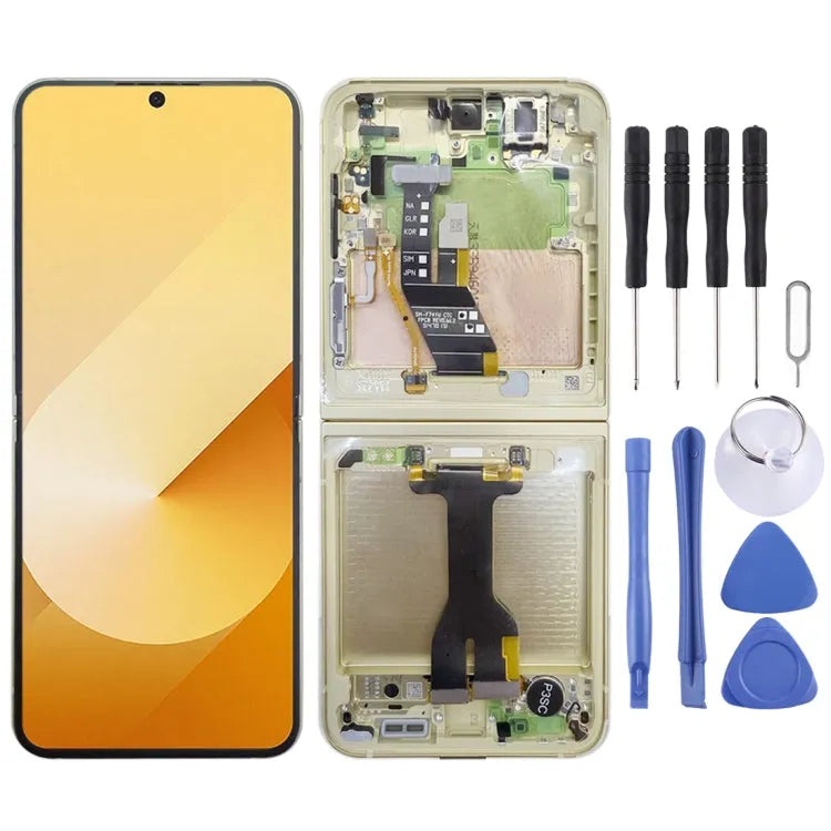 Originele LCD-schermdigitizer met frame voor Samsung Galaxy Z Flip6 SM-F741B (geel)