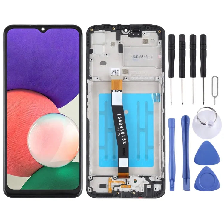 Origineel LCD-schermdigitizer met frame voor Samsung Galaxy A22 5G SM-A226 (zwart)