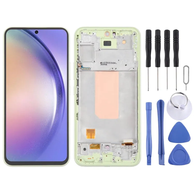 OLED LCD-schermdigitizer met frame voor Samsung Galaxy A54 5G SM-A546 6,4 inch (groen)